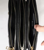 Dolce &amp; Gabbana Black Leather Crystal Embellished Logo Shoulder Bag