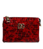 Sac bandoulière Dolce & Gabbana en cuir exotique rouge avec logo DG pour femme