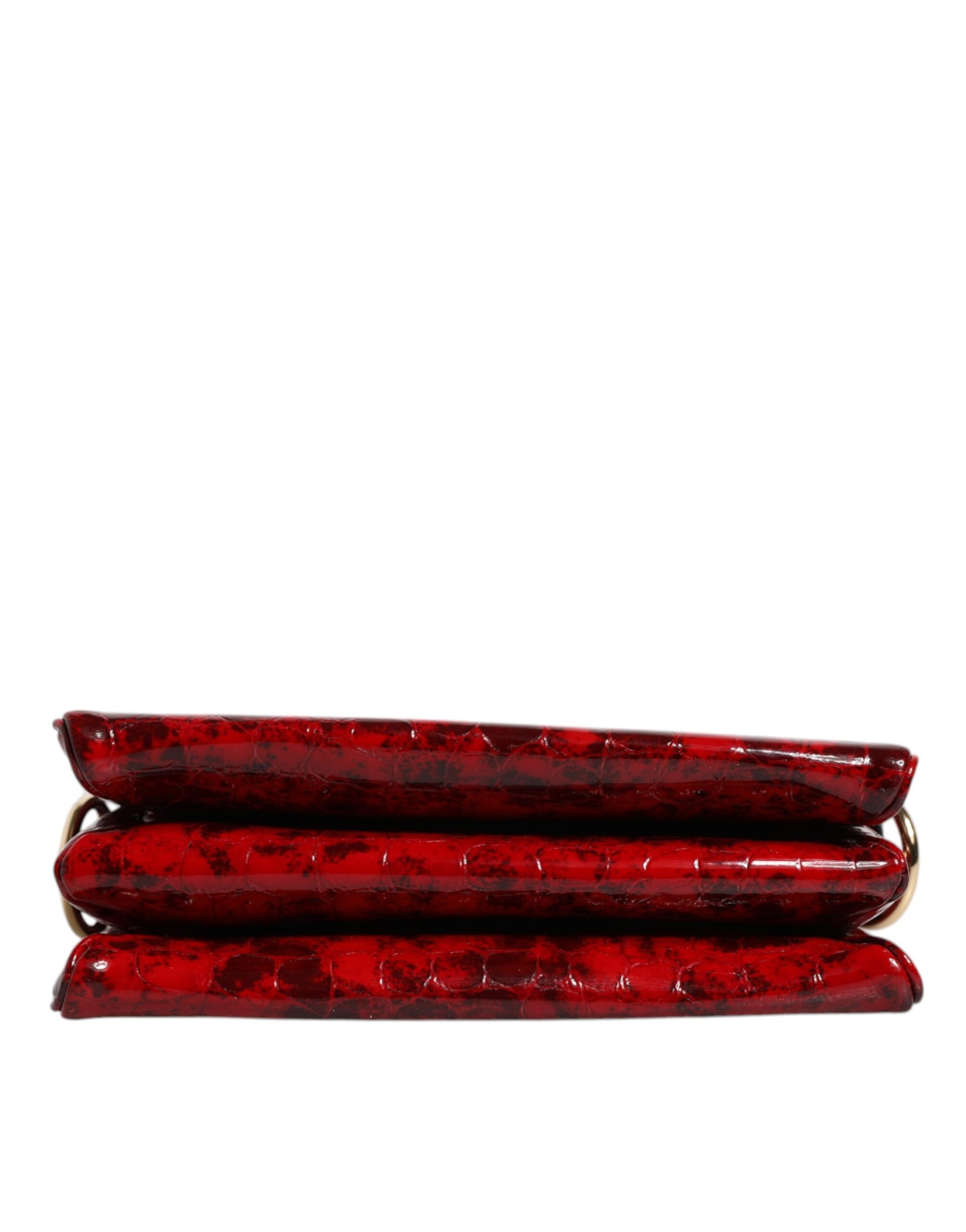 Sac bandoulière Dolce & Gabbana en cuir exotique rouge avec logo DG pour femme