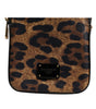 Dolce & Gabbana Brown Leopard Print Dauphine Leather Zip Around Wallet