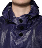 Dolce & Gabbana Dark Blue Cotton Hooded Men Raincoat Jacket