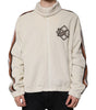 Veste zippée en velours côtelé de coton beige avec logo appliqué Dolce &amp; Gabbana