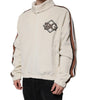 Veste zippée en velours côtelé de coton beige avec logo appliqué Dolce &amp; Gabbana