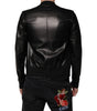 Dolce & Gabbana Black Lambskin Full Zip Biker Blouson Jacket