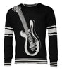 Dolce & Gabbana Black White Guitar Silk Crew Neck Sweater