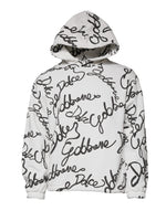 Dolce &amp; Gabbana White Logo Cotton Hooded Sweatshirt Sweater