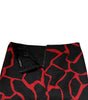 Dolce & Gabbana Black Red Abstract Mid Waist A-line Mini Skirt