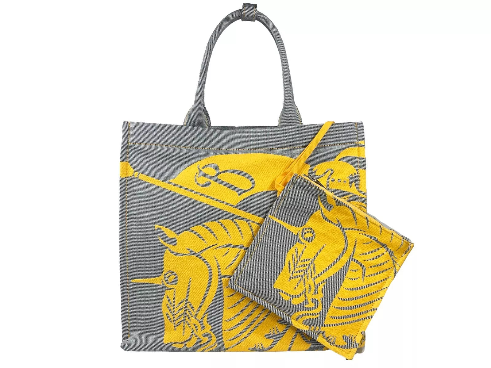 Sac fourre-tout en toile Burberry EKD avec pochette à monnaie, motif tournesol gris
