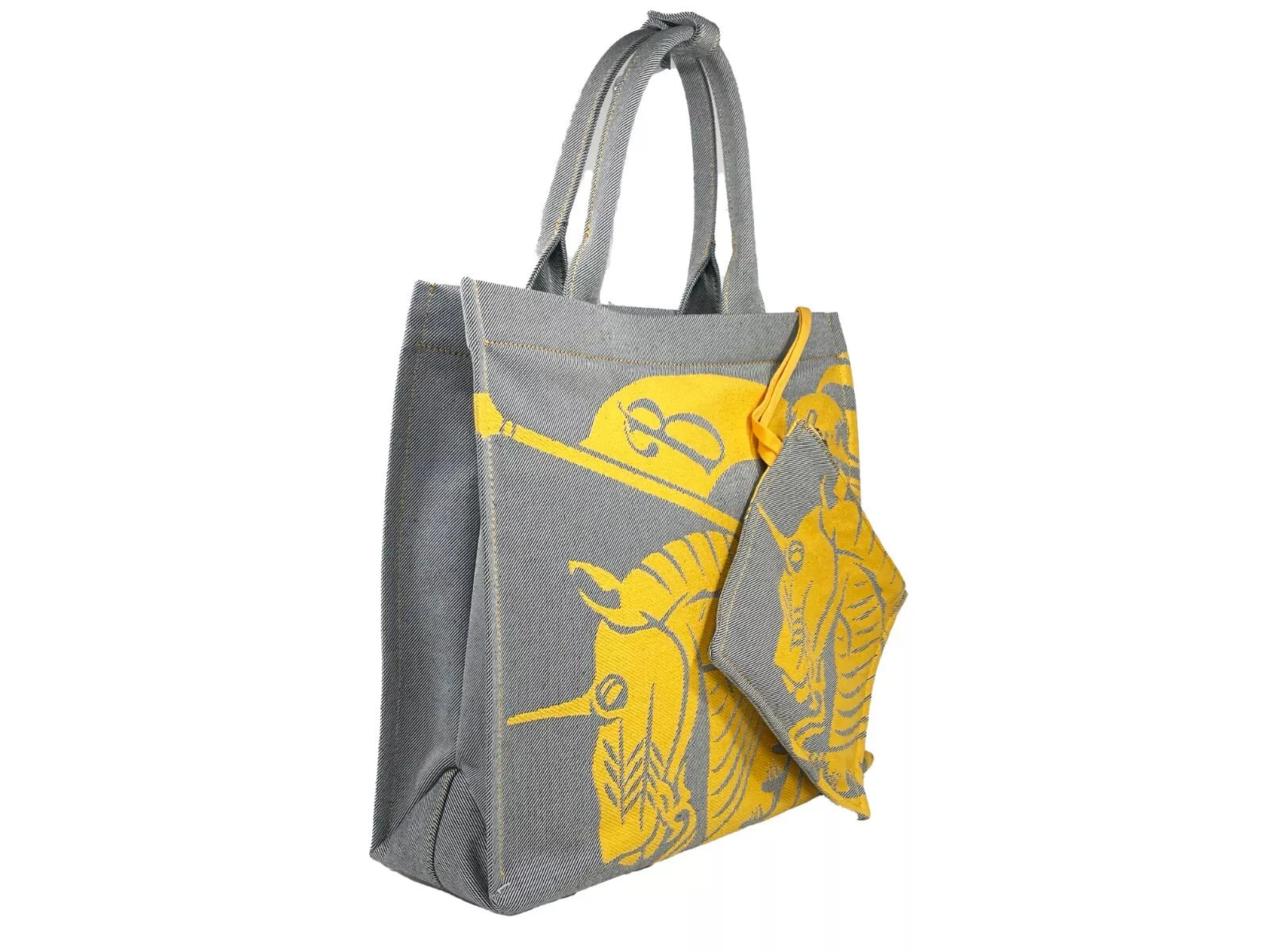 Sac fourre-tout en toile Burberry EKD avec pochette à monnaie, motif tournesol gris