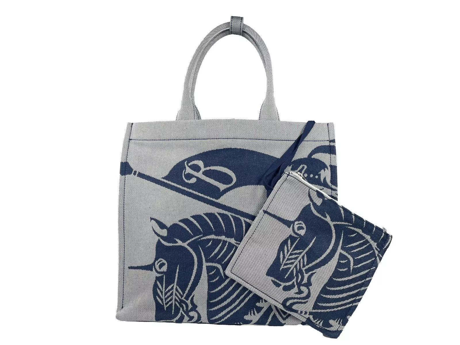 Sac fourre-tout Burberry en toile bleu marine EKD avec pochette à monnaie