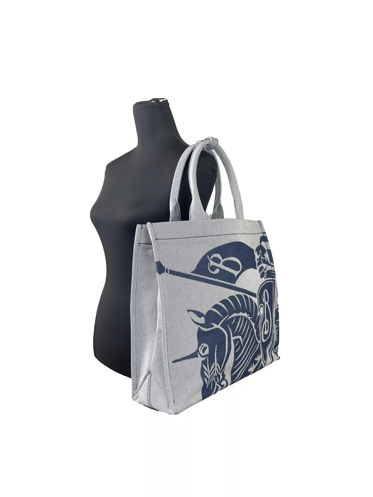 Sac fourre-tout Burberry en toile bleu marine EKD avec pochette à monnaie