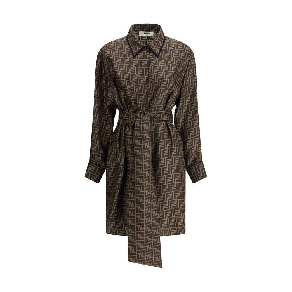 Robe chemise à motif Fendi FF