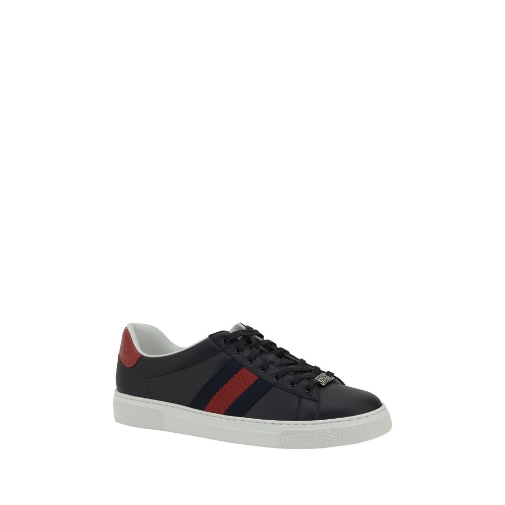 Gucci Black Leather Sneakers