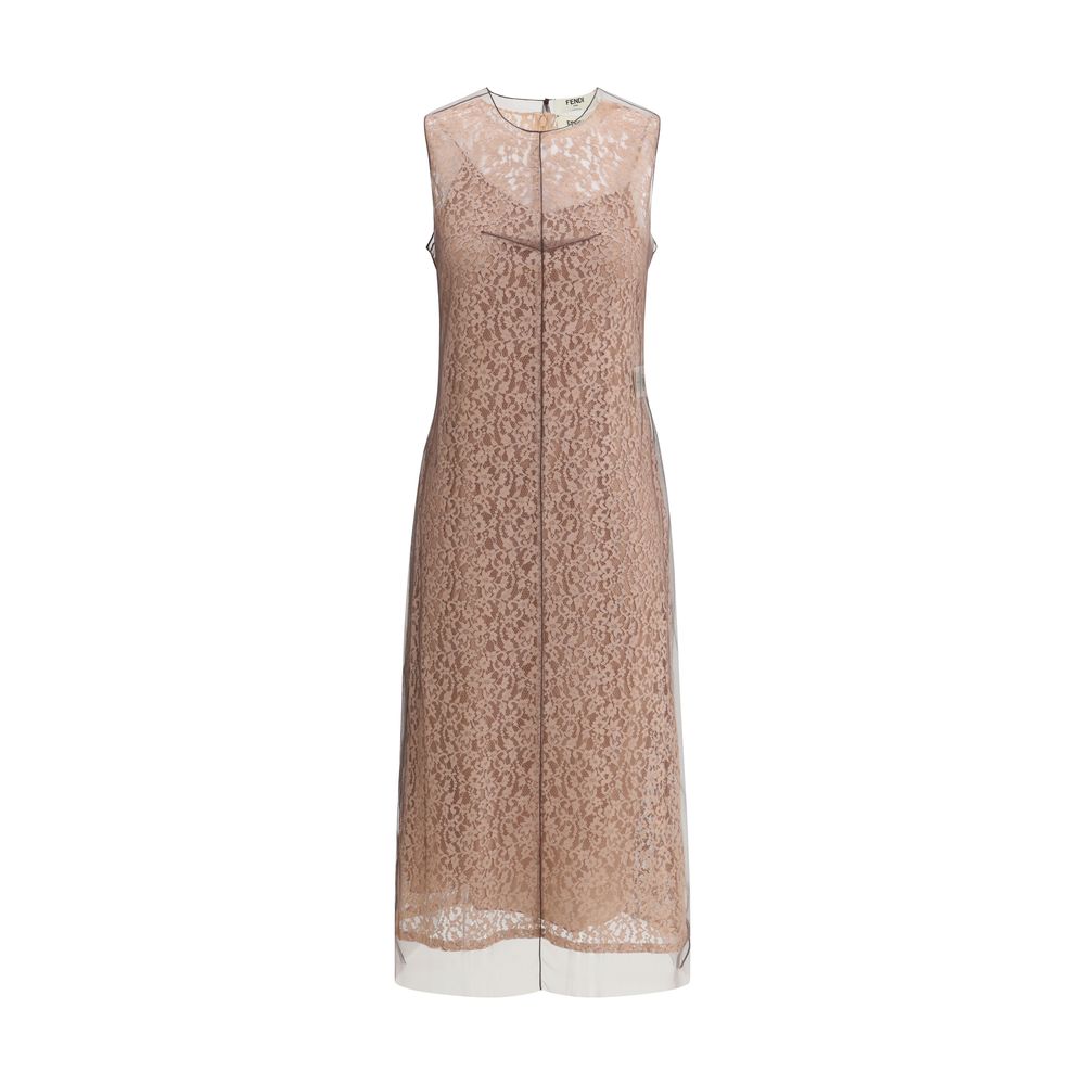 Robe midi en dentelle Fendi