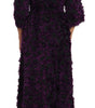 Dolce & Gabbana Purple Fringe Midi Sheath Dress
