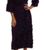 Dolce & Gabbana Purple Fringe Midi Sheath Dress