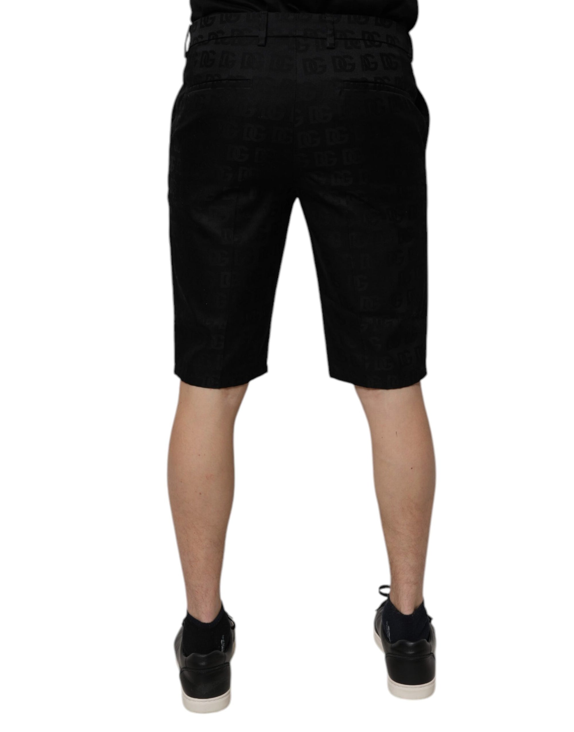 Short chino décontracté taille moyenne en coton noir Dolce &amp; Gabbana