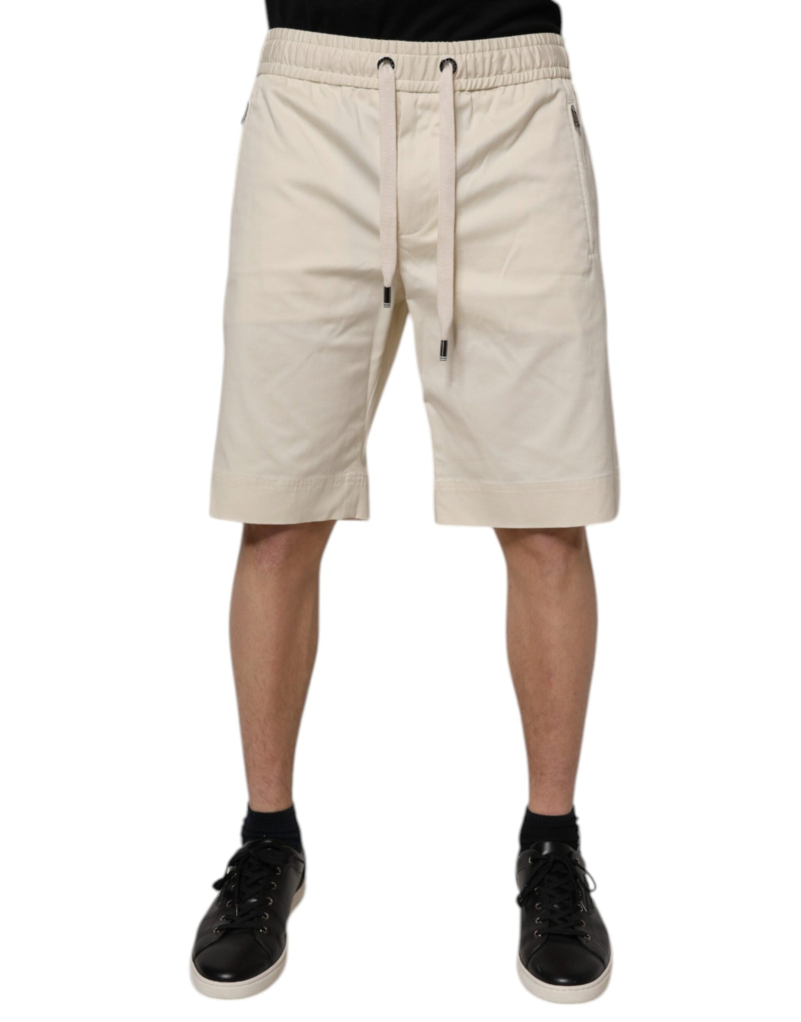 Bermuda homme Dolce &amp; Gabbana en coton stretch blanc cassé