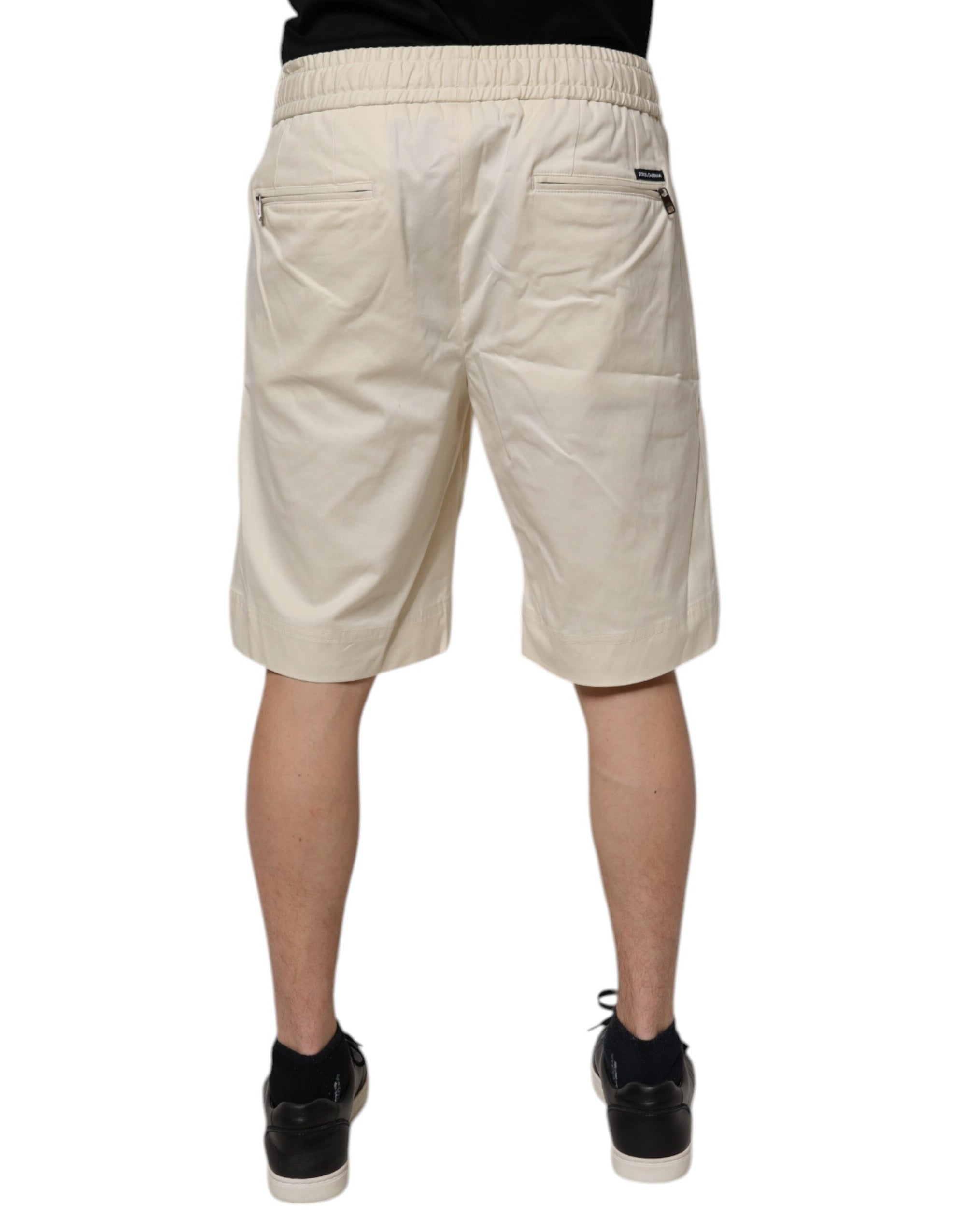 Bermuda homme Dolce &amp; Gabbana en coton stretch blanc cassé