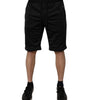 Bermuda taille moyenne en polyester noir Dolce &amp; Gabbana pour homme