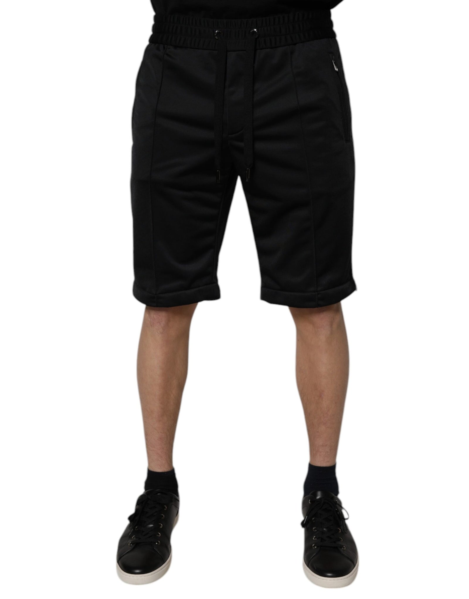 Bermuda taille moyenne en polyester noir Dolce &amp; Gabbana pour homme