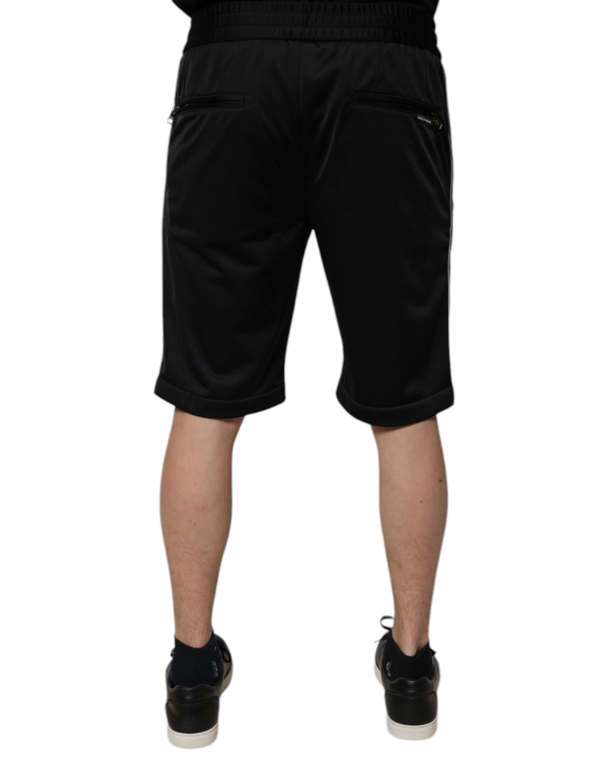 Bermuda taille moyenne en polyester noir Dolce &amp; Gabbana pour homme