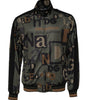 Dolce & Gabbana Army Green Polyester Logo Full Zip Sweater