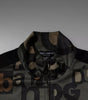 Dolce & Gabbana Army Green Polyester Logo Full Zip Sweater
