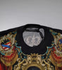 Dolce & Gabbana Black Heraldic DG Silk Round Neck Pullover Sweater
