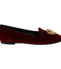 Chaussures plates en coton bordeaux Dolce &amp; Gabbana