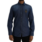 Chemise en coton bleu Dolce &amp; Gabbana
