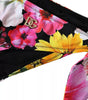 Dolce &amp; Gabbana Black Floral Print Swimsuit Bikini Bottom Swimwear