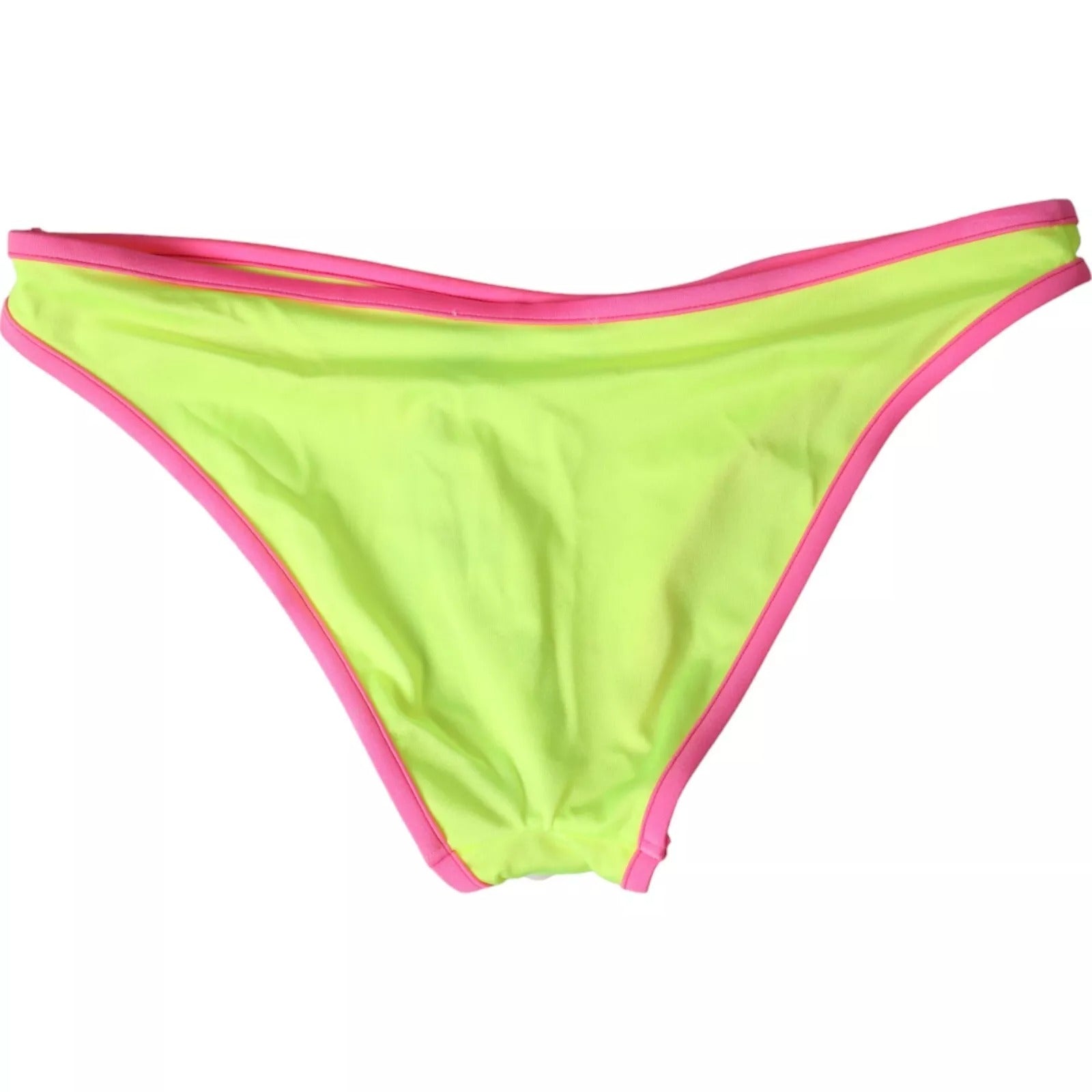 Dolce &amp; Gabbana Yellow Pink Nylon Swimwear Bottom Beachwear Bikini