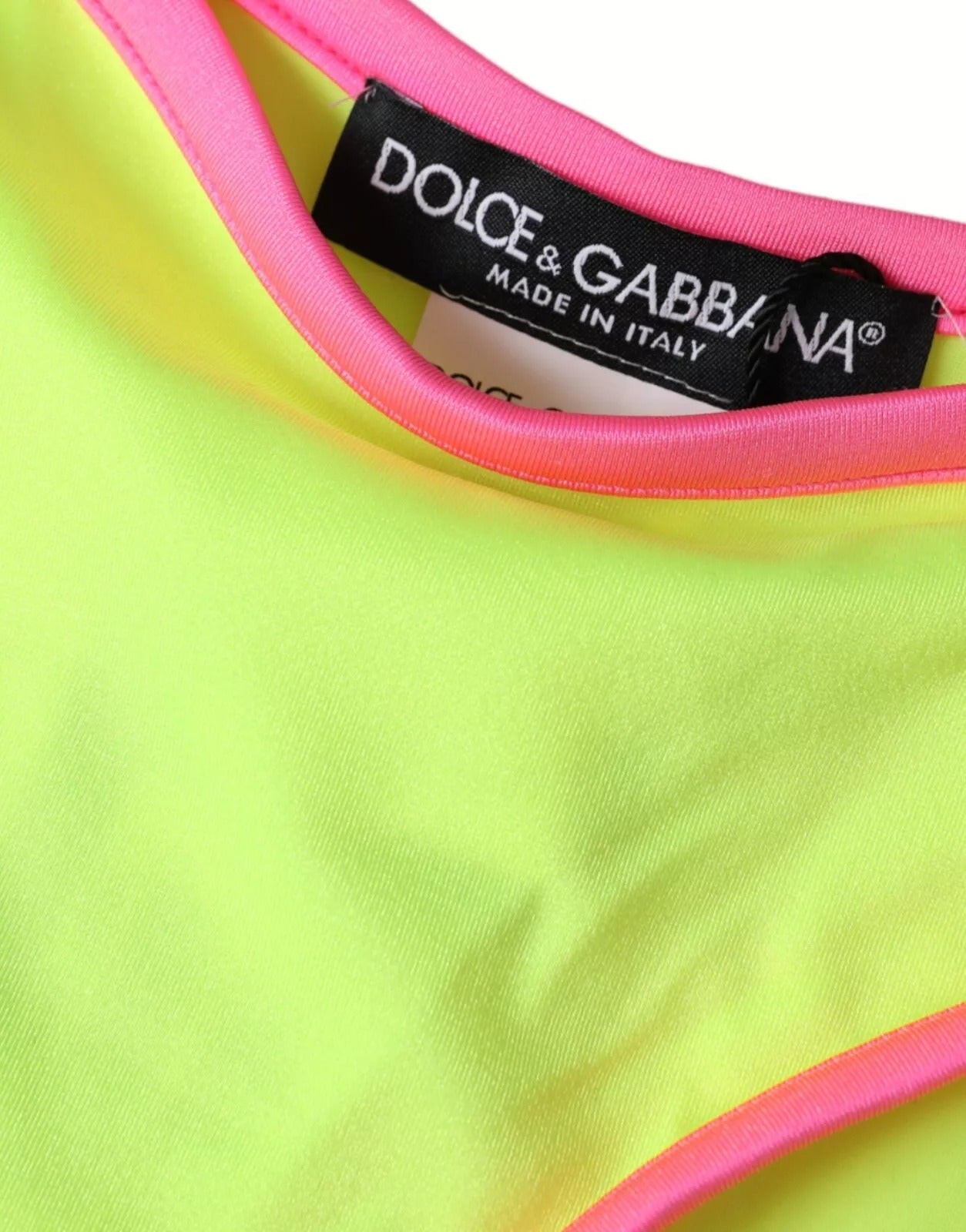 Dolce &amp; Gabbana Yellow Pink Nylon Swimwear Bottom Beachwear Bikini