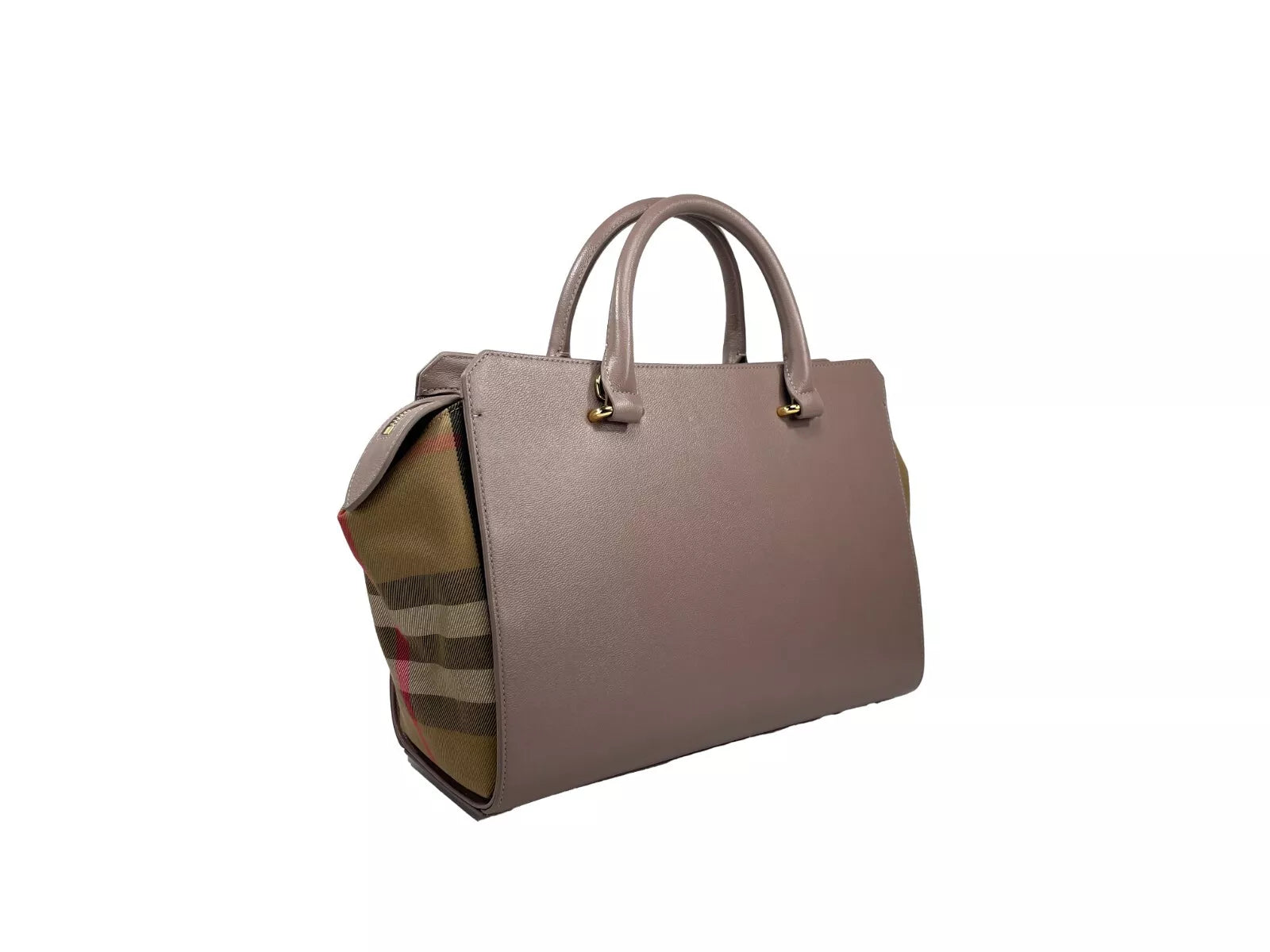 Petit sac fourre-tout en cuir Burberry Banwell, gris vison