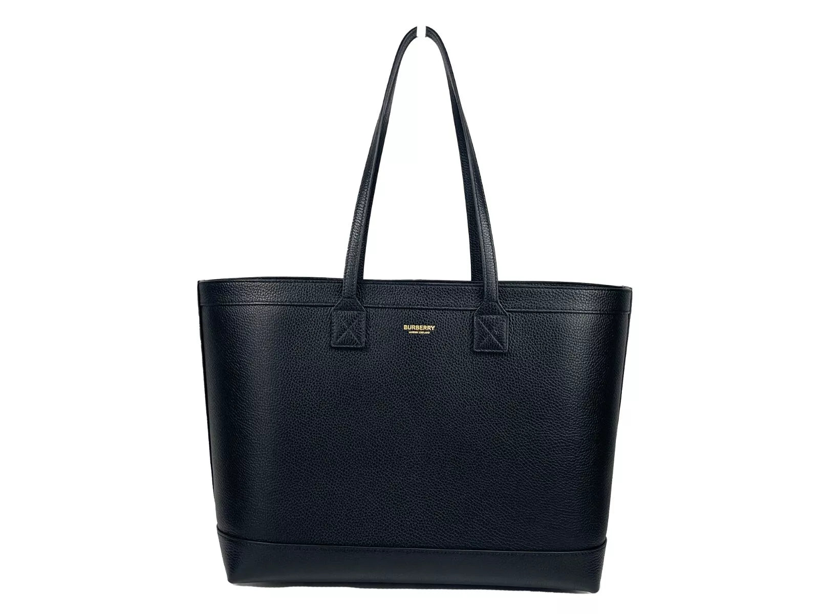 Sac fourre-tout Burberry moyen en cuir grainé noir