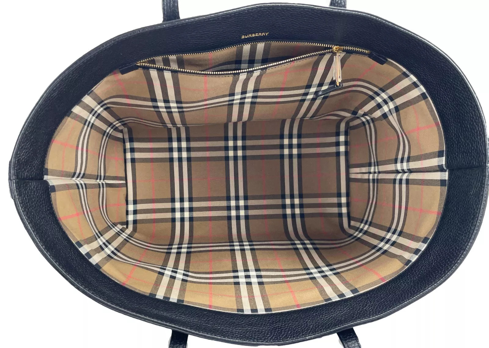 Sac fourre-tout Burberry moyen en cuir grainé noir