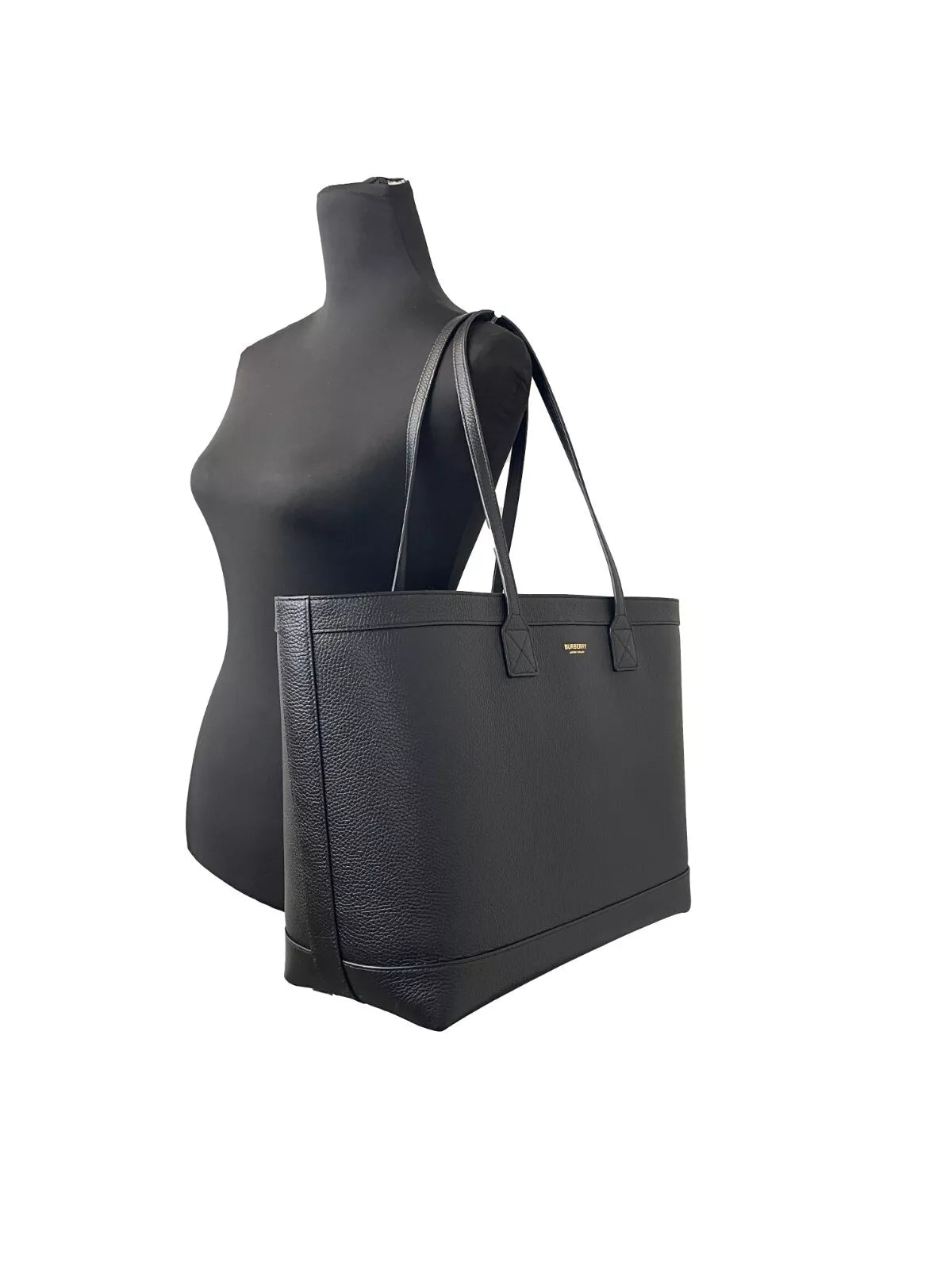 Sac fourre-tout Burberry moyen en cuir grainé noir