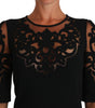 Dolce & Gabbana Black Floral Cut Out Pattern Coctail Dress
