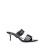 Alexander McQueen Elevate Your Steps in Timeless Black Leather Sandals