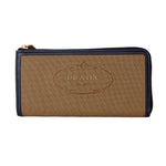 Portefeuille Prada en toile marron pour femme