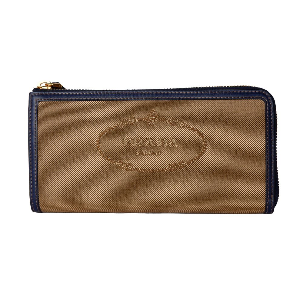 Portefeuille Prada en toile marron pour femme