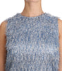 Dolce & Gabbana Light Blue Fringe Shift Gown Dress