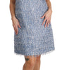 Dolce & Gabbana Light Blue Fringe Shift Gown Dress