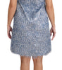 Dolce & Gabbana Light Blue Fringe Shift Gown Dress