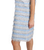 Dolce & Gabbana Light Blue Silver Shift Gown Dress