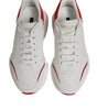 Dolce & Gabbana White Red Leather Daymaster Men Sneakers Shoes