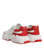 Dolce & Gabbana White Red Leather Daymaster Men Sneakers Shoes