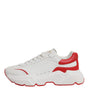 Dolce & Gabbana White Red Leather Daymaster Men Sneakers Shoes