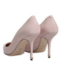 Escarpins à talons aiguilles en cuir verni rose Dolce & Gabbana